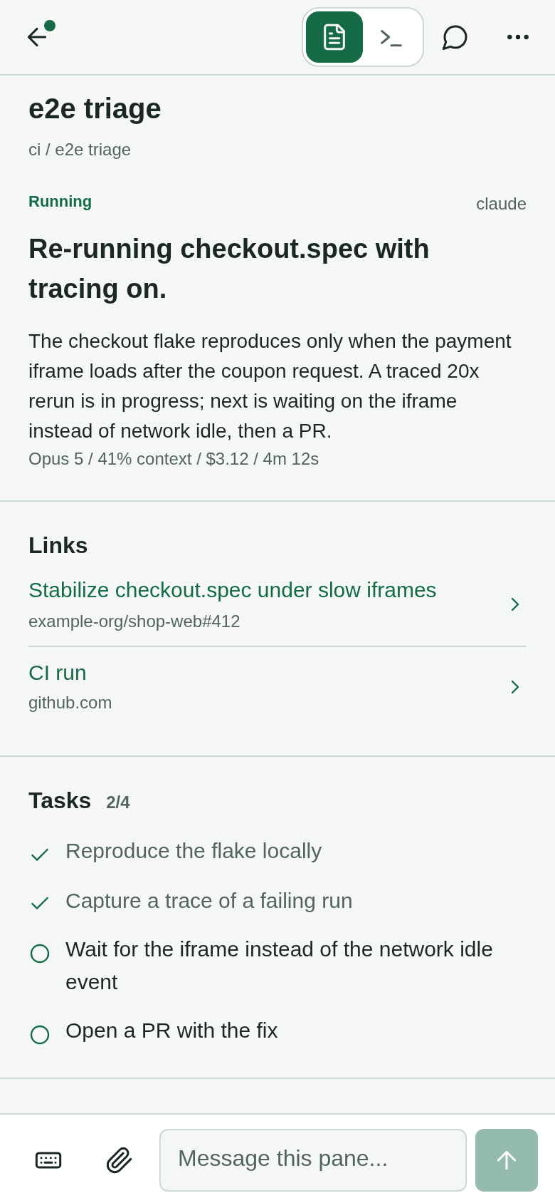 Phone view of an agent's summary, activity, and reply composer